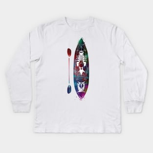 canoeing sport art #canoeing Kids Long Sleeve T-Shirt